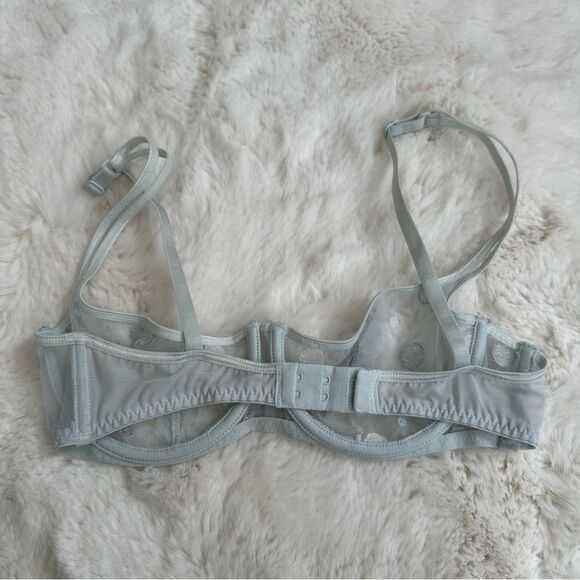 Victoria’s Secret sheer baby blue bra lingerie with polka dots - Picture 3 of 10